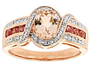 Peach Morganite 18k Rose Gold Over Sterling Silver Ring 0.92ctw
