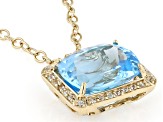 Sky Blue Topaz With White Topaz 18k Yellow Gold Over Sterling Silver Pendant With Chain 23.90ctw
