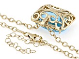 Sky Blue Topaz With White Topaz 18k Yellow Gold Over Sterling Silver Pendant With Chain 23.90ctw