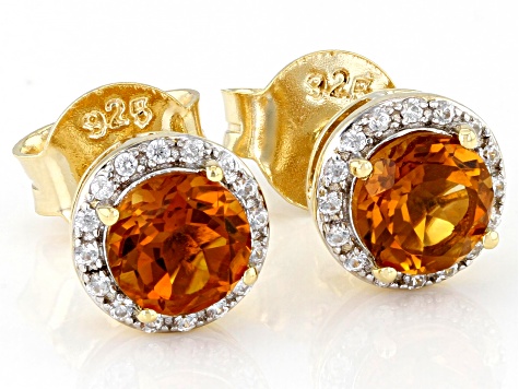Orange Madeira Citrine 18k Yellow Gold Over Sterling Silver Earrings 1.59ctw