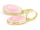Pink Conch Shel 18k Yellow Gold Over Sterling Silver Earrings