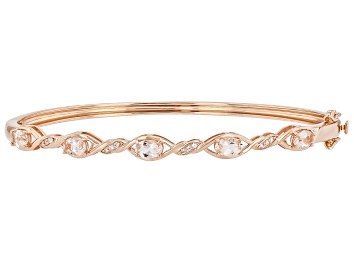 Picture of Peach Morganite 18k Rose Gold Over Sterling Silver Bangle Bracelet 1.64ctw