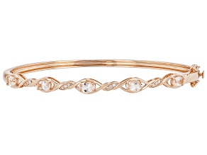 Peach Morganite 18k Rose Gold Over Sterling Silver Bangle Bracelet 1.64ctw