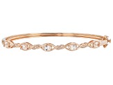 Morganite With White Zircon 18k Rose Gold Over Sterling Silver Bangle Bracelet 1.64ctw