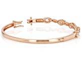 Morganite With White Zircon 18k Rose Gold Over Sterling Silver Bangle Bracelet 1.64ctw