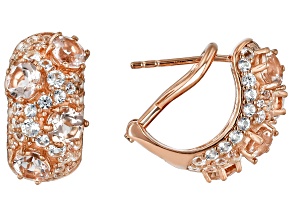 Peach Morganite 18k Rose Gold Over Sterling Silver Earrings 3.33ctw