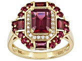 Purple Rhodolite With White Zircon 18k Yellow Gold Over Sterling Silver Ring 2.86ctw