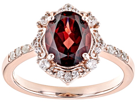 Red Garnet 18k Rose Gold Over Sterling Silver Ring 2.39ctw