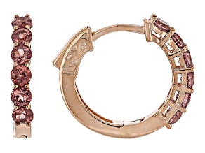 Pink Color Shift Garnet 18k Rose Gold Over Sterling Silver Earrings 1.73ctw