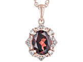 Red Garnet 18k Rose Gold Over Sterling Silver Pendant With Chain 2.29ctw