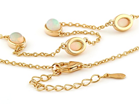 Ethiopian Opal 18k Yellow Gold Over Sterling Silver Necklace 3.21ctw