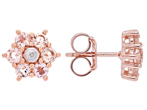 Peach Morganite 18k Rose Gold Over Sterling Silver Earrings 1.07ctw