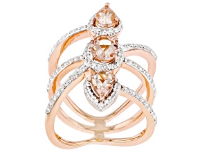 Peach Morganite 18k Rose Gold Over Sterling Silver Ring 1.98ctw