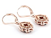 Red Garnet 18k Rose Gold Over Sterling Silver Earrings 3.03ctw