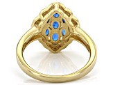 Blue Lab Created Spinel 18k Yellow Gold Over Sterling Silver Ring 0.90ctw