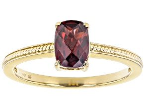 Red Garnet 18k Yellow Gold Over Sterling Silver Ring 1.00ct