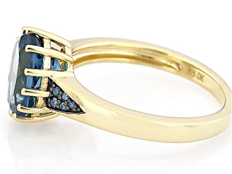 London Blue Topaz 18k Yellow Gold Over Sterling Silver Ring 2.82ctw