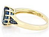 London Blue Topaz 18k Yellow Gold Over Sterling Silver Ring 2.82ctw