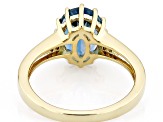 London Blue Topaz 18k Yellow Gold Over Sterling Silver Ring 2.82ctw