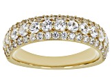 White Zircon 18k Yellow Gold Over Sterling Silver Anniversary Band Ring 1.86ctw