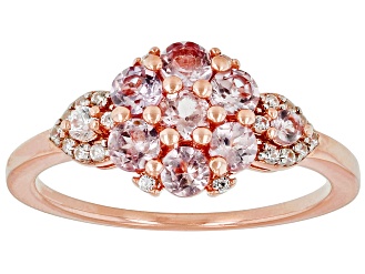 Pink Color Shift Garnet 18k Rose Gold Over Sterling Silver Ring 0.87ctw