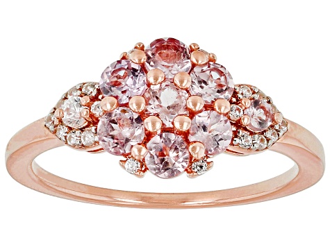 Pink Color Shift Garnet 18k Rose Gold Over Sterling Silver Ring 0.87ctw