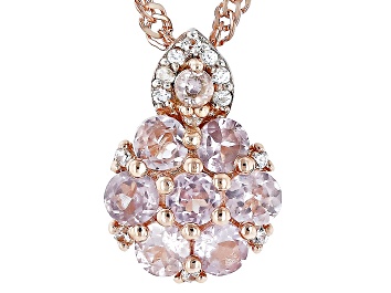 Picture of Pink Color Shift Garnet 18k Rose Gold Over Sterling Silver Pendant With Chain 0.87ctw