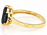 Black Spinel 18k Yellow Gold Over Sterling Silver 3-Stone Ring 1.77ctw