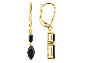 Black Spinel 18k Yellow Gold Over Sterling Silver Earrings 1.54ctw