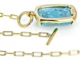 Blue Composite Turquoise 18k Yellow Gold Over Sterling Silver Paperclip Necklace
