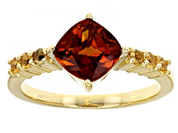 Picture of Orange Madeira Citrine 18k Yellow Gold Over Sterling Silver Ring 1.48ctw