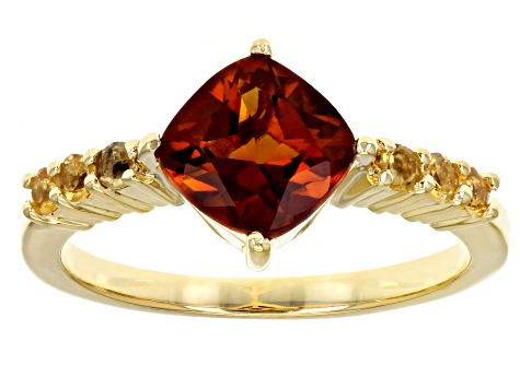 Orange Madeira Citrine 18k Yellow Gold Over Sterling Silver Ring 1.48ctw