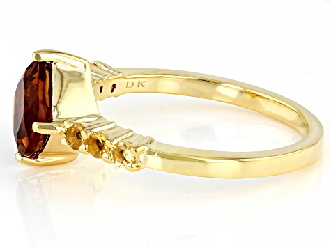 Orange Madeira Citrine 18k Yellow Gold Over Sterling Silver Ring 1.48ctw