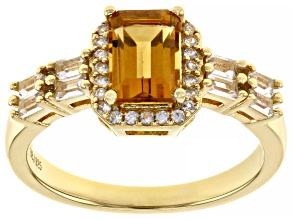 Golden Citrine 18k Yellow Gold Over Sterling Silver Ring 1.51ctw
