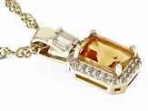 Golden Citrine 18k Yellow Gold Over Sterling Silver Pendant with Chain 1.13ctw