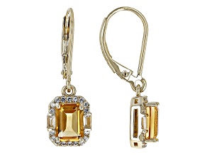 Golden Citrine 18k Yellow Gold Over Sterling Silver Earrings 2.16ctw