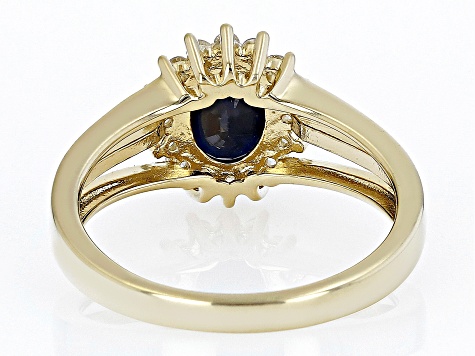 Blue Sapphire 18k Yellow Gold Over Sterling Silver Ring 1.31ctw