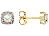 Multi-Color Ethiopian Opal 18k Yellow Gold Over Sterling Silver Stud Earrings 0.78ctw