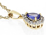Blue Tanzanite 18k Yellow Gold Over Sterling Silver Pendant with Chain 0.86ctw