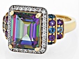 Green Mystic Topaz® 18k Yellow Gold Over Sterling Silver Ring 5.62ctw