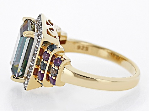 Green Mystic Topaz® 18k Yellow Gold Over Sterling Silver Ring 5.62ctw