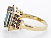 Green Mystic Topaz® 18k Yellow Gold Over Sterling Silver Ring 5.62ctw