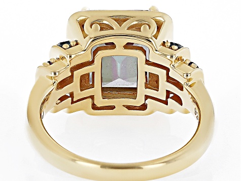 Green Mystic Topaz® 18k Yellow Gold Over Sterling Silver Ring 5.62ctw