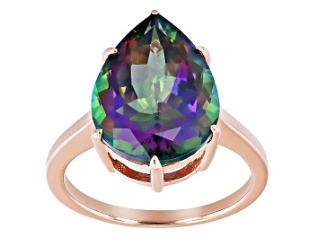 Picture of Multi-Color Mystic Topaz® 18k Rose Gold Over Sterling Silver Solitaire Ring 8.38ct
