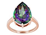 Multi-Color Mystic Topaz® 18k Rose Gold Over Sterling Silver Solitaire Ring 8.38ct