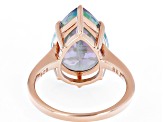 Multi-Color Mystic Topaz® 18k Rose Gold Over Sterling Silver Solitaire Ring 8.38ct