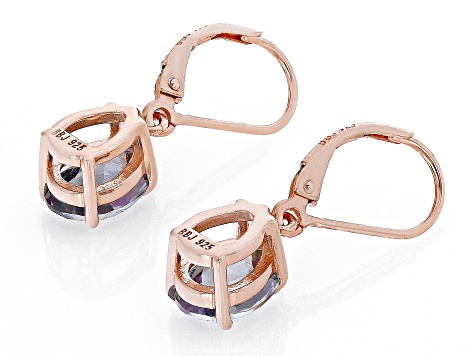 Multi-Color Mystic Topaz® 18k Rose Gold Over Sterling Silver Dangle Earrings 3.56ctw
