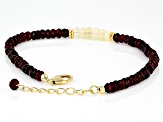 Red Garnet 18k Yellow Gold Over Sterling Silver Beaded Bracelet