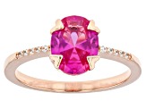 Pink Lab Created Sapphire 18k Rose Gold Over Sterling Silver Ring 2.00ctw