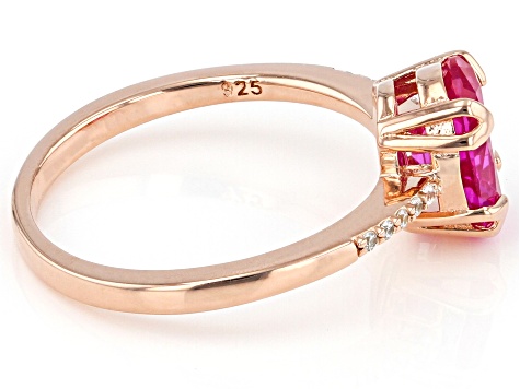 Pink Lab Created Sapphire 18k Rose Gold Over Sterling Silver Ring 2.00ctw